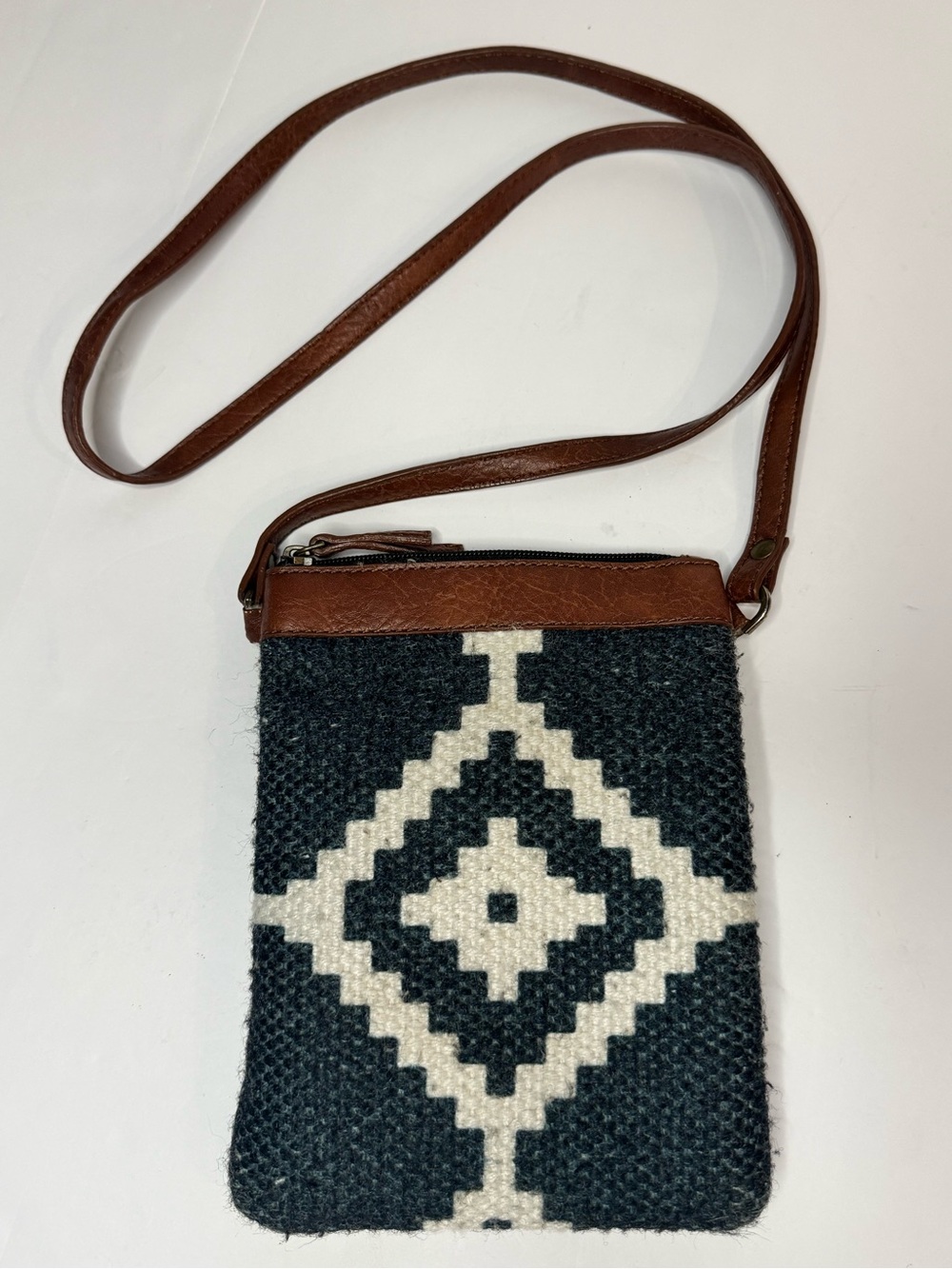 Mona B Canvas & Woven Aztec Small Crossbody Purse, Boho Western Chic - Picture 3 of 11